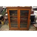Good Quality 19thC Mahogany Library Cabinet with 2 galzed doors and 2 shelves to interior, 106cm
