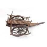 Asian Scratch built model of a Ox drawn cart, 35cm in Length. Condition - Some small damage