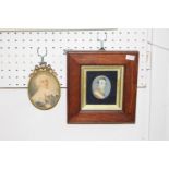 Framed Oval Portrait of a Georgian Gentleman and a Oak Framed Miniature of a Napoleonic Man