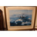 Framed Print 'Lancaster' by Robert Taylor Signed in Pencil by Leonard Cheshire 70 x 57cm