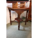 Edwardian Walnut Octagonal window table with undertier