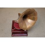His Masters Voice Gramophone with Brass Horn
