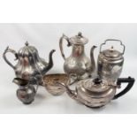 Collection of 19thC and later Silver plated tableware inc. Sauce Boat, Biscuit Barrel etc