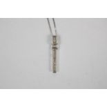 Ladies 9ct White Gold Diamond Set pendant on chain