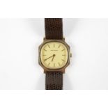 Wittnauer Ladies Gilt cased wristwatch on Leather Strap