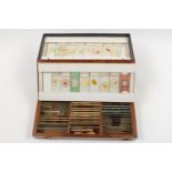 Walnut cased Collection of Microscope slides and a Late 19thC Collection of Microscope slides