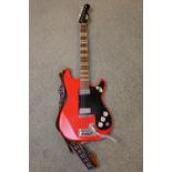 Hofner 1960s Electric Guitar in Lipstick Red with pearlescent switch, fitted case