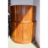 Walnut Veneered Cocktail cabinet with tambour door by Sureline & Sons