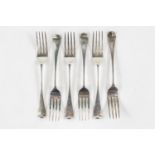 Set of 6 Silver table Forks by Chawner & Co London 1863 370g total weight