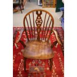 19thC Elm Wheelback Elbow chair on turned supports from the Estate of Culzean Castle