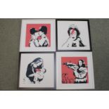 Set of 4 Pop Art Prints with Art State Certificate