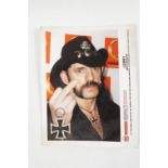 Motörhead Ian "Lemmy" Kilmister Photographic Print and a Stage Iron Cross presented to the vendor