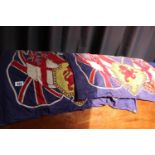 2 Vintage Coronation Flags British Made with window weights