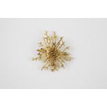 9ct Gold 1970s Brooch of Multi Pin strand design, 4g total weight