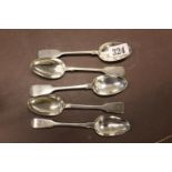Collection of 5 Silver Spoons inc. London 1855 & 56 assorted Makers