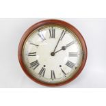 Victorian Mahogany cased Circular wall clock with Roman numeral dial