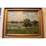 Francis Dodd (1874 - 1949) Framed Oil on canvas of a Countryside scene , signed to bottom right