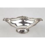 Edwardian Georgian Style Boat shaped dish with foliate border and scallop handles by Charles