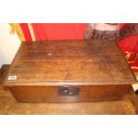 19thC Elm Bible box on cast iron hinges and later lock63cm in Width