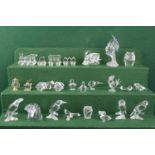 Large collection of Swarovski Crystal Animals and figures some boxed inc. Train set, Motorcar and