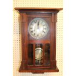 1940s Oak Cased wall clock with roman numeral dial