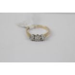 9ct Gold Ladies Diamond 3 Stone Claw set Ring 0.40ct G/H Si Estimated. 3g total weight. Size Q