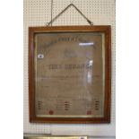 Walnut framed 'Ancient Order of Shepherds' Surance certificate with seal