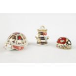 Royal Crown Derby Lidded Milk churn, Tortoise and Ladybird