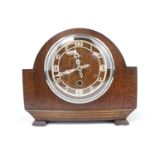 Oak Cased Enfield mantel clock with numeral dial