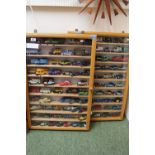 2 Large Handmade cabinets of LLedo Collectors cars (Mostly with original boxes)