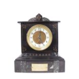 Victorian Belgian Slate mantel clock with numeral dial