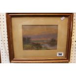 J H Hunting, Framed watercolour of a Riverview Towards St Ives, Signed to bottom left