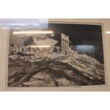 Norman James, framed and mounted Etching and Aquatint 'Navy House, Tobruk' signed and remarked. 28 x
