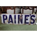 Vintage Paines of St Neots enamelled sign, 115cm x 36cm