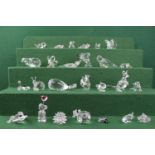 Large collection of Swarovski Crystal Animals and figures some boxed inc. Sea Animals, Butterfly,