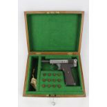 Cased Webley & Scott 1908 Model Automatic Pistol in .32/7.65mm calibre with a number of inert