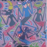 George Lilanga (1934-2005) (CAAC), Nenda Na Mazi.....1999 Signed. 61 x 61cm