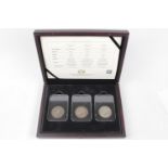 Cased Set of 3 Silver Crowns in CPM Case 1844, 1891 & 1894 with CPM Paperwork
