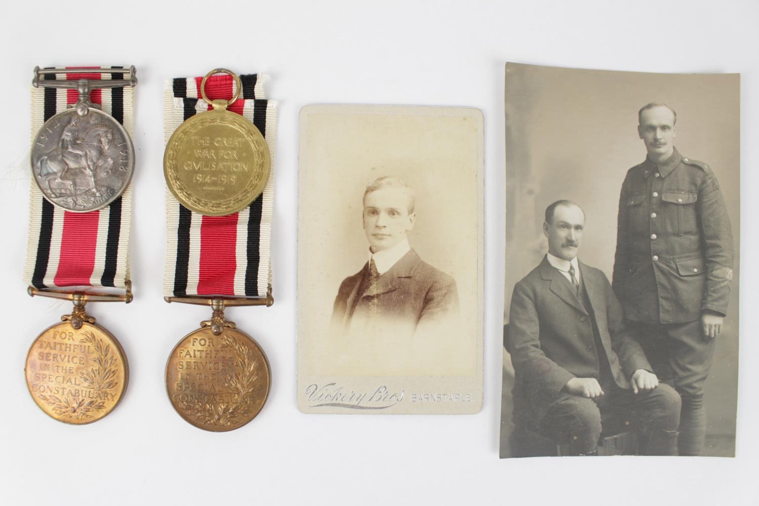 2 Medal Group for GS 62545 PTE R VICKERY R FUSILIERS & matching medal for Special Constabulary and a