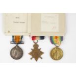 WW1 3 Medal group G 3463 W Ninnis SMN RNR with Ribbons Royal Naval Reserves