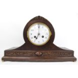 Russells Ltd of Liverpool Oak cased Mantel clock with numeral dial