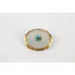 Good Quality Late Victorian Turquoise brooch set on opaline oval with engraved setting