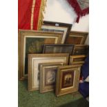 Large collection of assorted Gesso pictures frames with Photographs and pictures