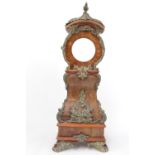 French Walnut table top clock case with applied Brass Ormolu type decoration