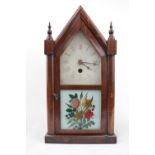 Victorian Walnut mantel clock with Roman numeral dial