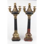 Pair of Roccoco style Candlesticks with applied Gilt decoration 58cm in Height