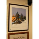 Framed Limited Edition Print of Tower Bridge signed in Pencil 7 of 150 with blind stamp