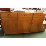 Blonde Elm Ercol Sideboard of 3 drawers above cupboard base