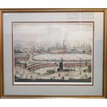 L. S. LOWRY Laurence Stephen Lowry RBA RA (1887-1986). 'The Pond' Lithographic print