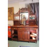 Late Victorian Mirror backed sideboard with drawer and cupboard base